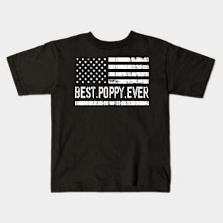 Father's Day Best Poppy Ever with US American Flag Kids T-Shirt